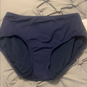 Beach House high waisted navy swim bottoms